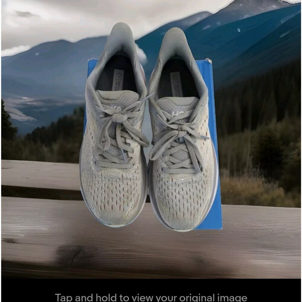 Hoka Women's Light Gray and Orange Sneakers - Picture 6 of 9